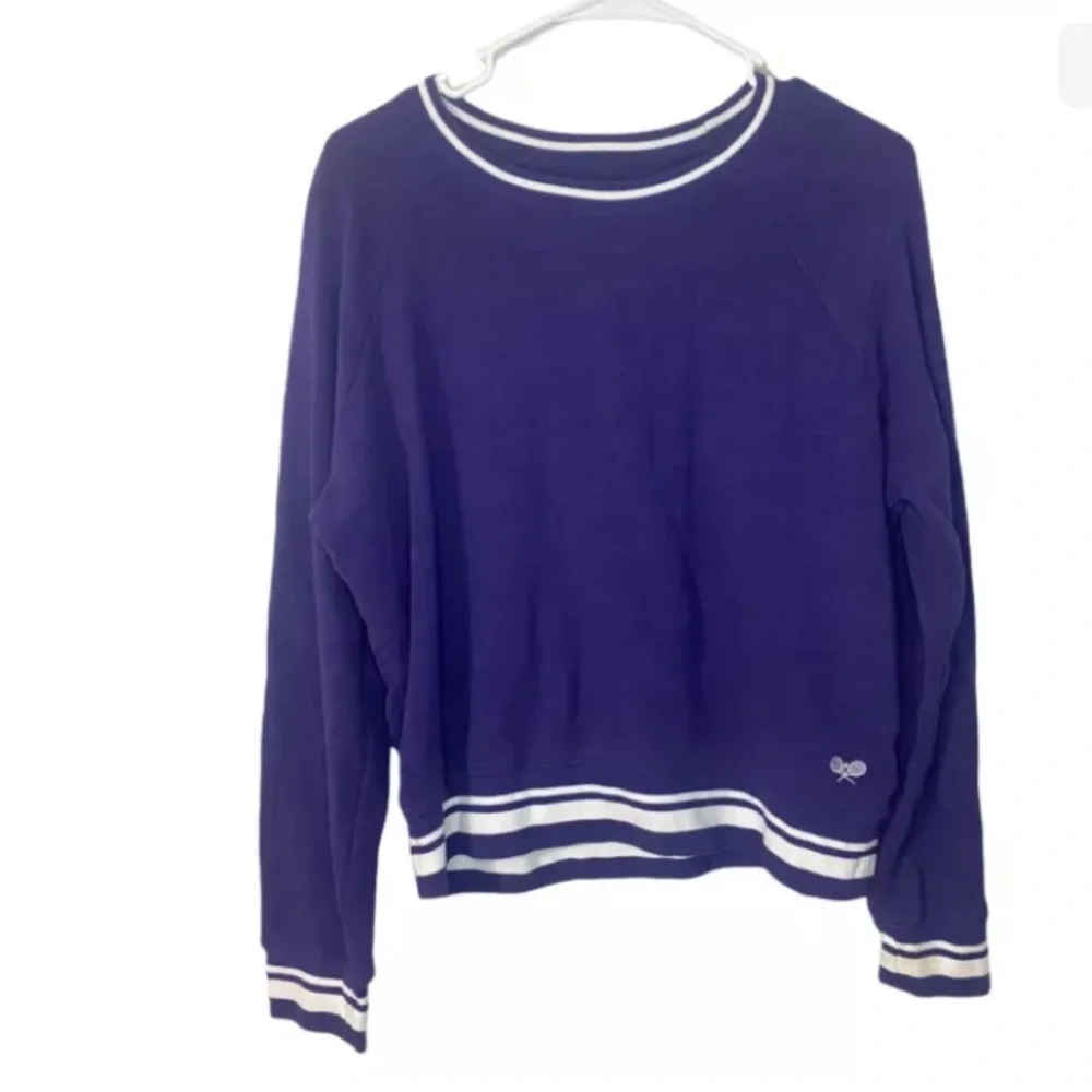 J Crew Vintage cotton terry crewneck pullover with tennis embroidery - Picture 2 of 8